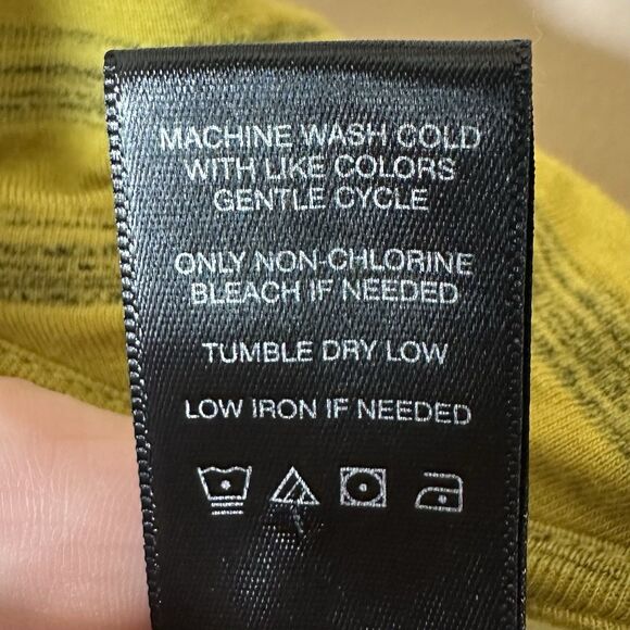 Ali Miles Top Med Yellow-Green Knit Cowl Neck Artsy Lagenlook Striped - Picture 6 of 8